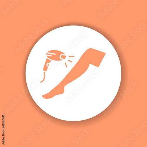 Laser hair removal color glyph icon. Pictogram for web page