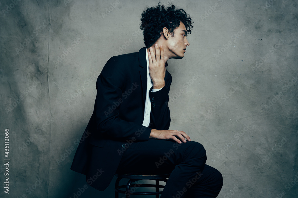 business man curly hair suit fashion self confidence business man curly hair suit fashion self confidence