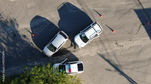Police officers file a car accident