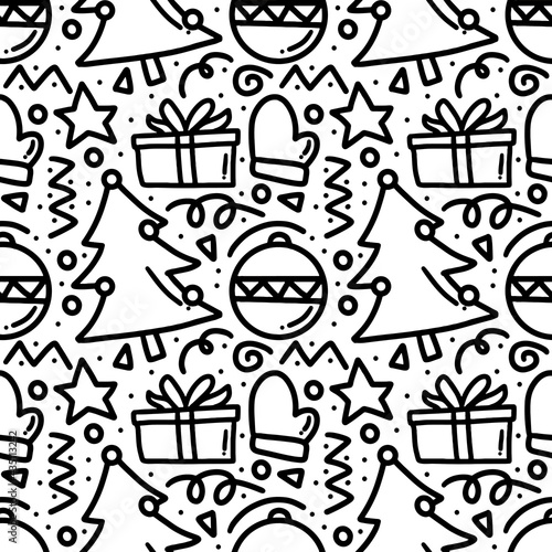 pattern of christmas day hand drawing