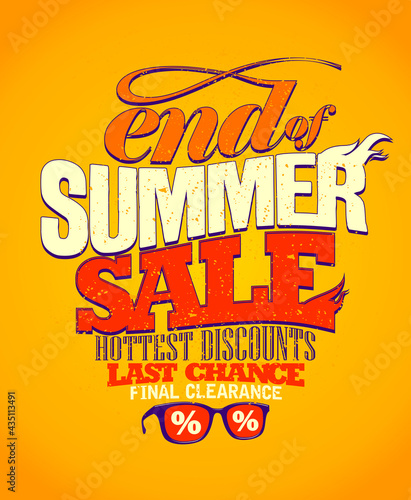 End of summer sale poster - hottest discounts