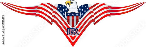 American Redoubtable  Eagle with USA flags