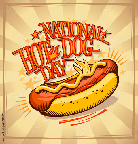 National hot dog day poster design