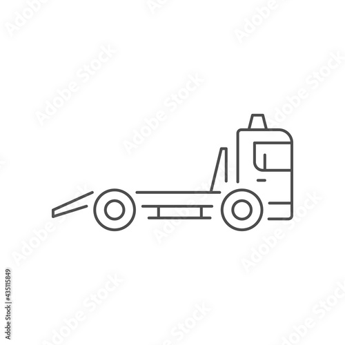 Tow truck line outline icon