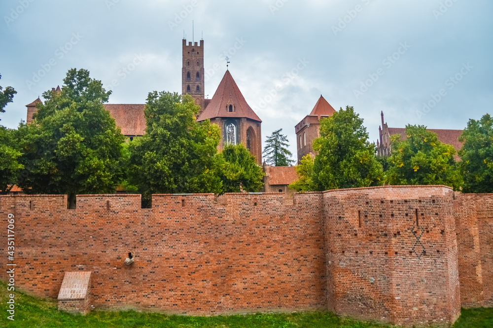The walls of the Malbork Castle, Poland