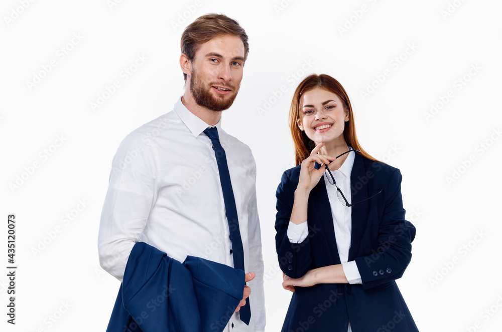 man and woman in suits working office professional man and woman in suits working office professional