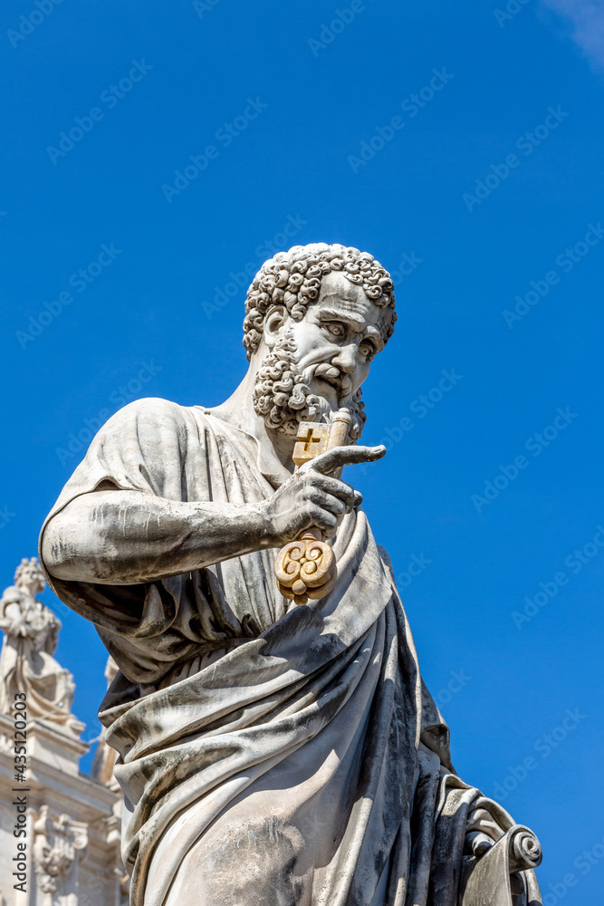 Statue of Saint Peter in front of Saint Peter's Basilica at St.Peter 's Square, Vatican, Rome, Italy Statue of Saint Peter in front of Saint Peter's Basilica at St.Peter 's Square, Vatican, Rome, Italy