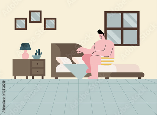 man wakeup character