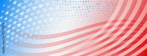 USA independence day abstract background with elements of american flag in red and blue colors