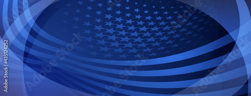 USA independence day abstract background with elements of american flag in blue colors