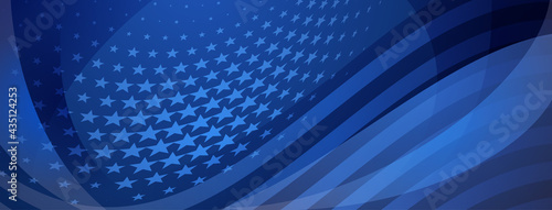 USA independence day abstract background with elements of american flag in blue colors