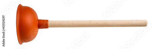 Perfect toilet plunger isolated on white. Ready for clipping path.