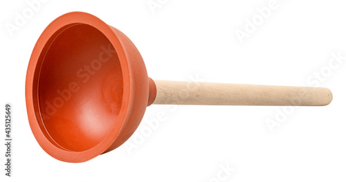 Toilet plunger isolated on white. Ready for clipping path.