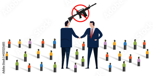 peace deal cease-fire agreement to stop war conflict between political leader from both side