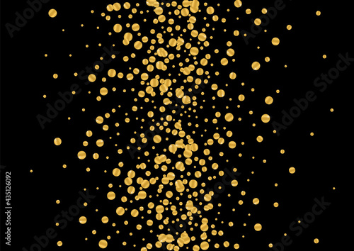 Yellow Celebration Dot Illustration. Fantasy Confetti Background. Gradient Circle Bright Design. Isolated Glitter Frame. Golden Christmas Texture.