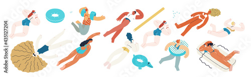 Beach resort activities, modern flat vector illustration
