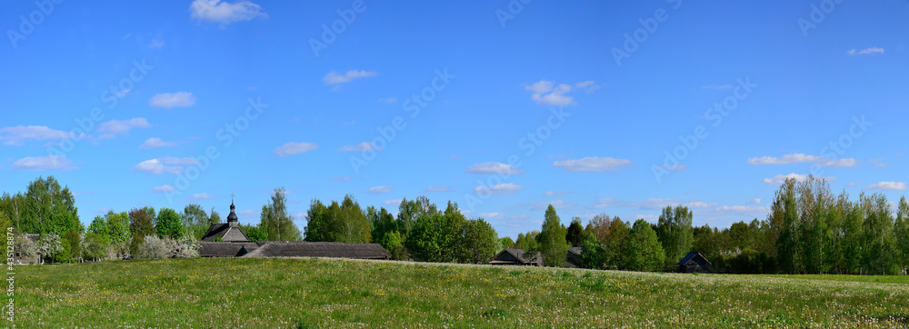Panoramic view of Strochitsa. Belarusian State Museum of Folk Architecture and Life. Panoramic view of Strochitsa. Belarusian State Museum of Folk Architecture and Life.