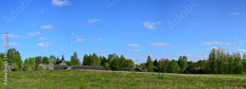 Panoramic view of Strochitsa. Belarusian State Museum of Folk Architecture and Life.