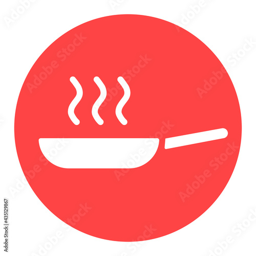 Frying pan vector glyph icon. Kitchen appliance