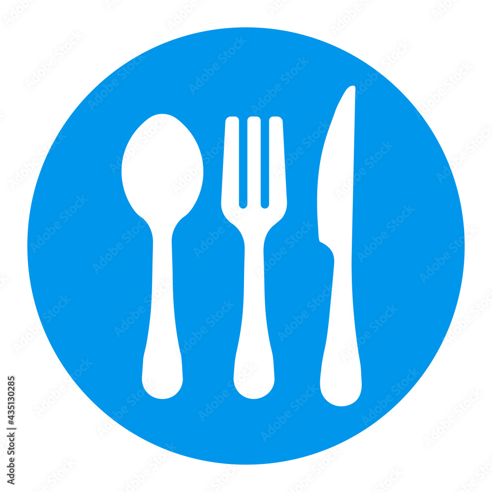 Spoon fork and knife vector white glyph icon Spoon fork and knife vector white glyph icon