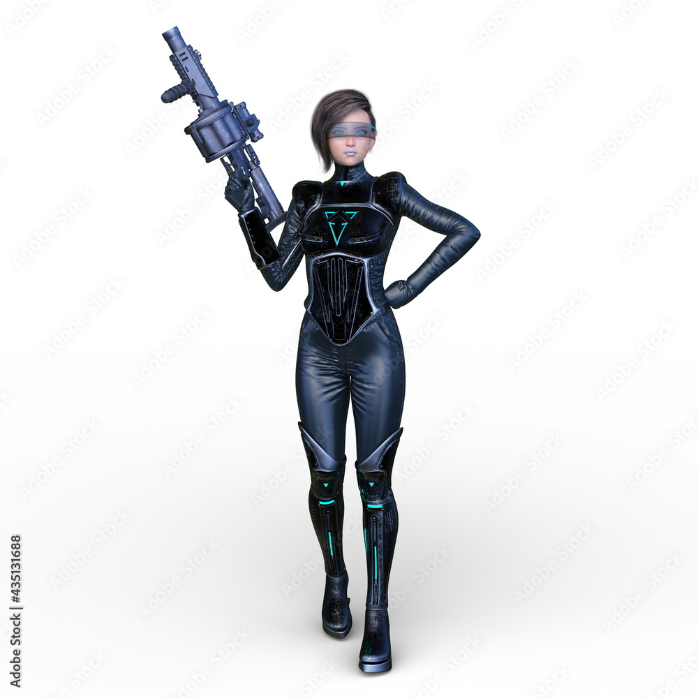 武器を持つ女性