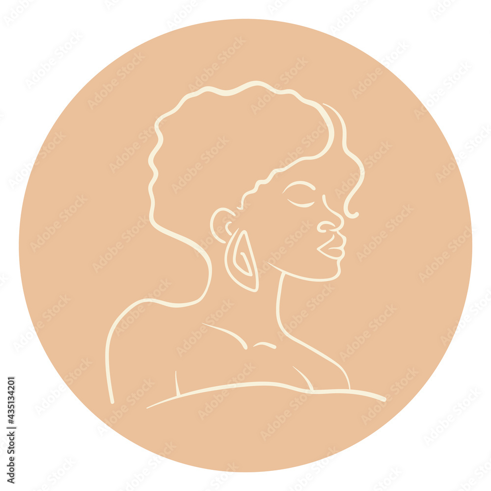 Abstract woman face one line drawing. Portret minimalistic style. Continuous line. Abstract woman face one line drawing. Portret minimalistic style. Continuous line.