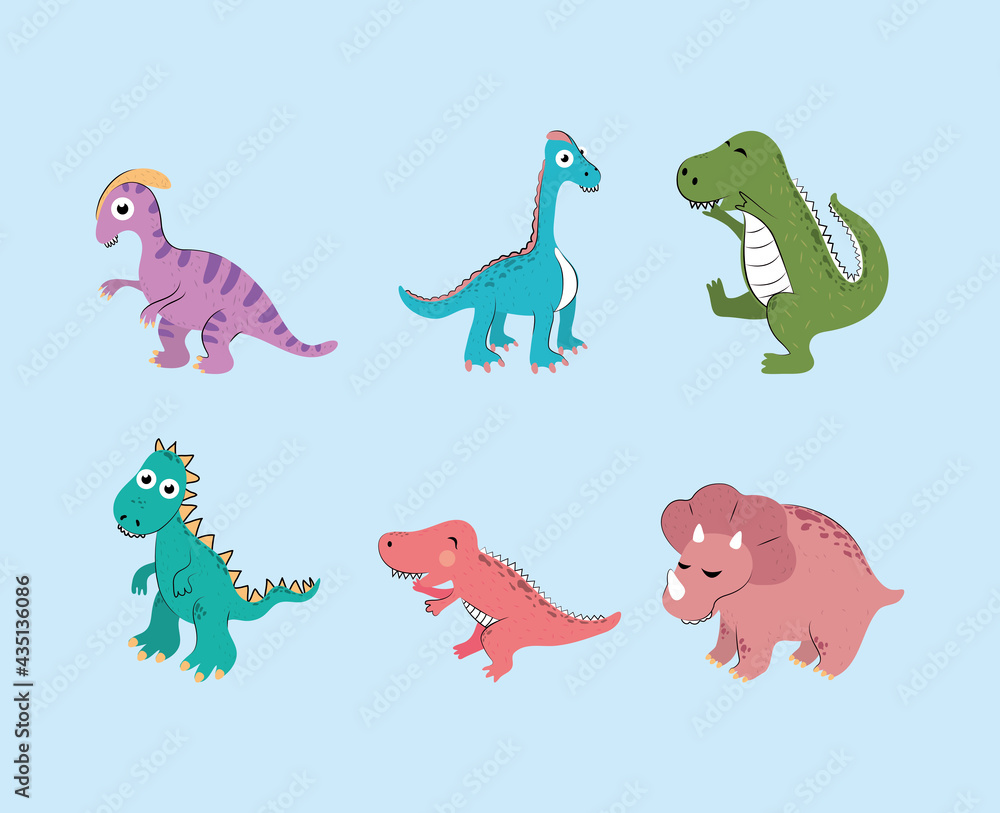 dinosaurs vector set