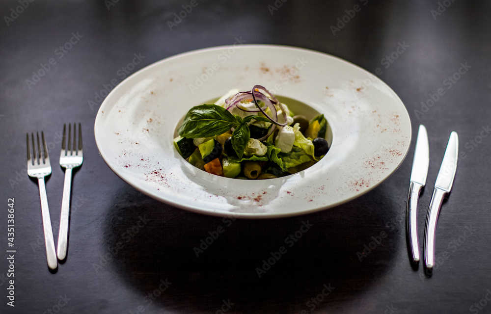 Light salad with olives. Sorting option for filing. Light salad with olives. Sorting option for filing.