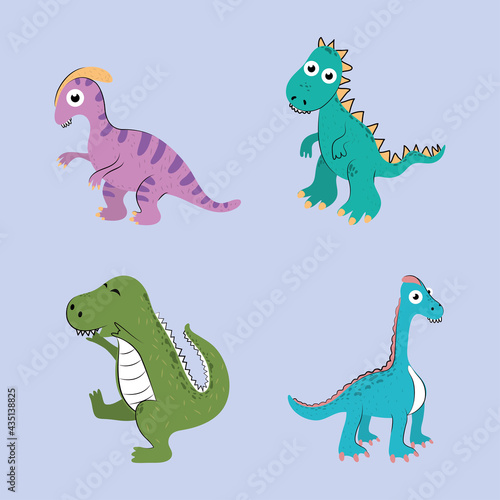 set with dinosaurs