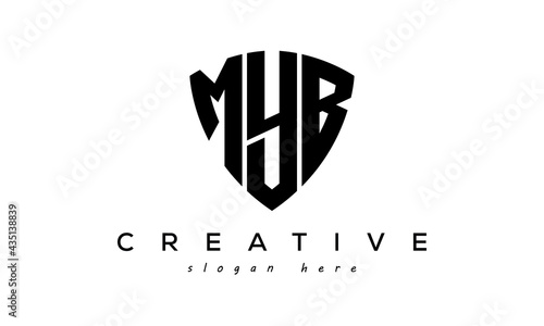 MYB letters creative logo with shield photo