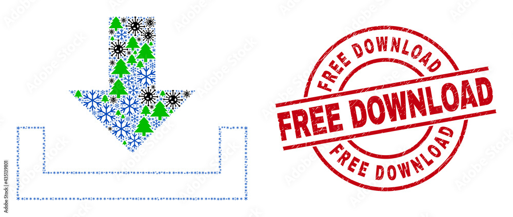 Winter viral collage download, and dirty Free Download red round stamp imitation. Collage download is formed of Covid-2019, fir tree, and snow symbols. Red Free Download seal uses circles and lines. Winter viral collage download, and dirty Free Download red round stamp imitation. Collage download is formed of Covid-2019, fir tree, and snow symbols. Red Free Download seal uses circles and lines.