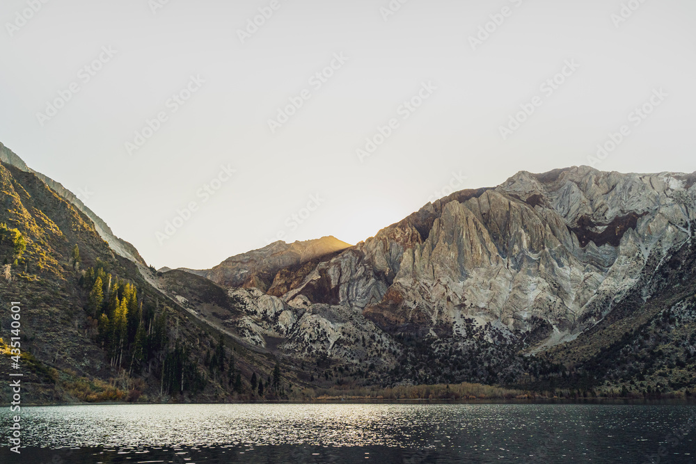 Convict Lake view of Sherwin range of Sierra Nevada Mountains