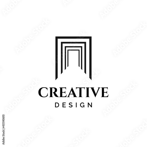 Tunnel Square logo design illustration vector template