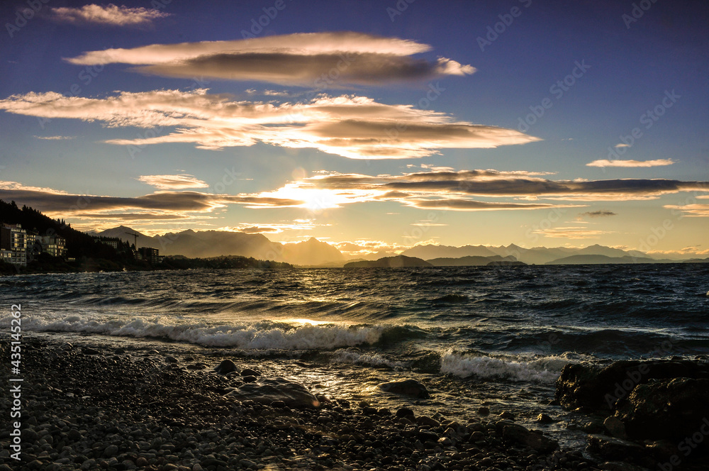 Nahuel Huapi Lake sunset