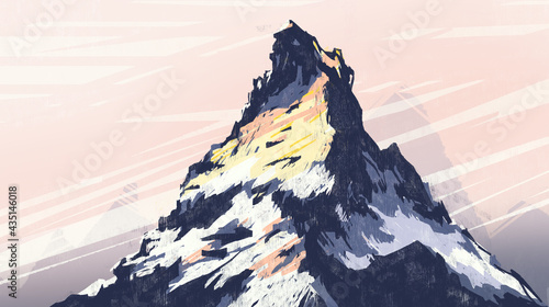 фотография Mountain Matterhorn illustration on colorful beautiful background