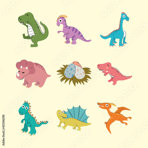 Fototapeta Naklejka Na Ścianę i Meble -  dinosaurs funny animals