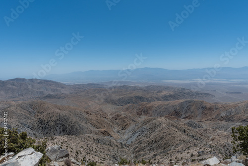 Scenic panoramic aerial Joshua Tree National Park vista  Southern California