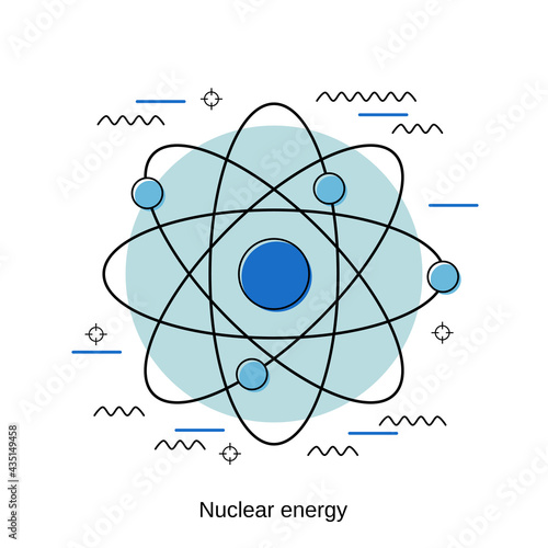 Nuclear energy flat design style vector concept illustration