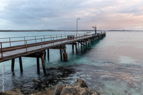 A sunrise over the Vivonne bay jetty at sunset taken on Kangaroo Island South Australia on May 8th 2021