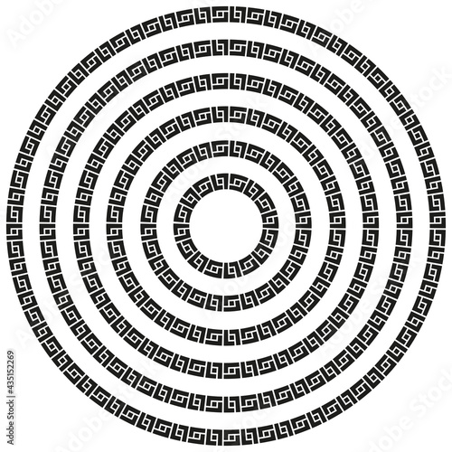 Mexican Aztec round circular border frame in a range of sizes.
