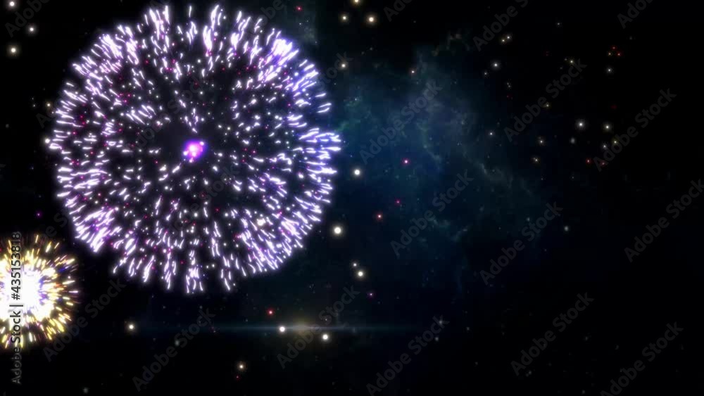 夜空に煌めくお洒落な花火の動画素材 夜空に煌めくお洒落な花火の動画素材
