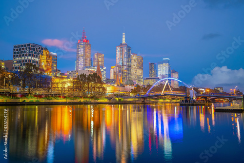 Melbourne city skyline at twilight ,Australia © f11photo