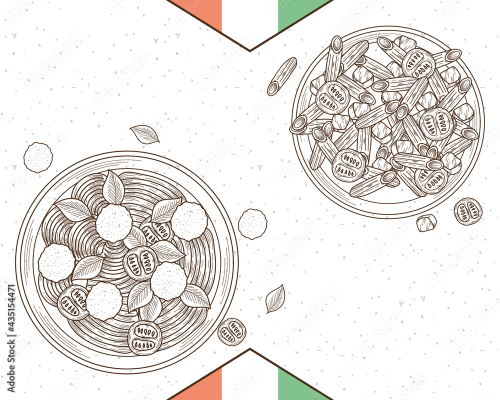 Obraz premium italian pastas frame