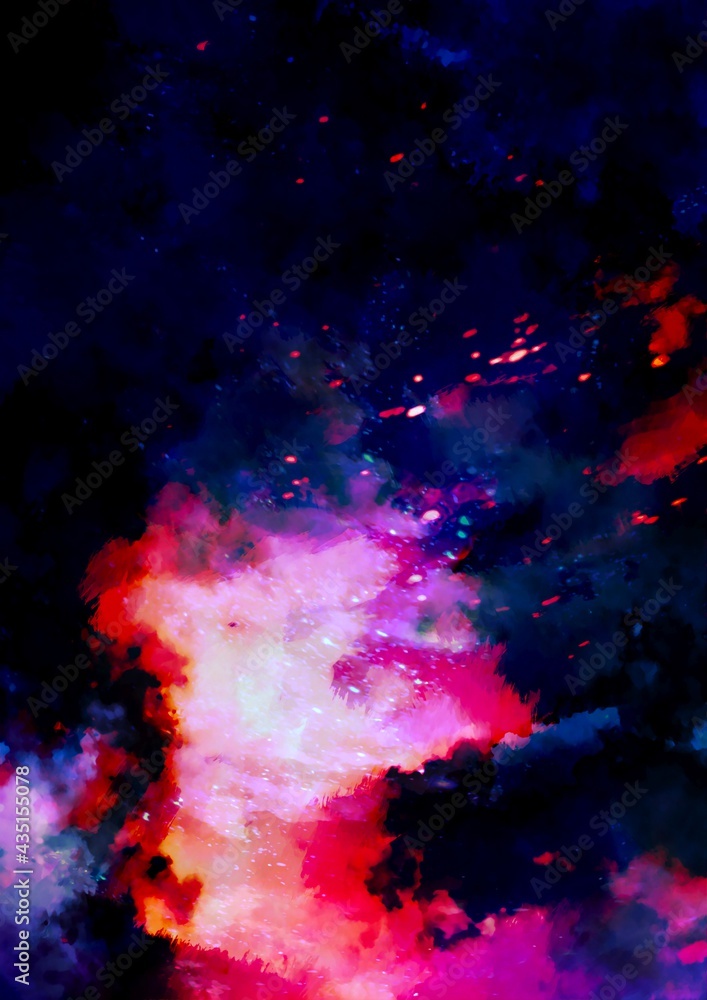 幻想的な燃え上がる夜空の炎のテクスチャ背景