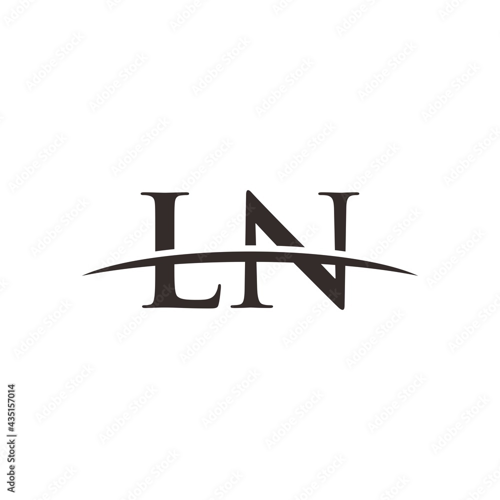 LN initial swoosh horizon, company logo design inspiration