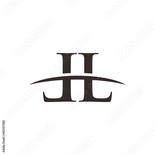 LL initial swoosh horizon, company logo design inspiration