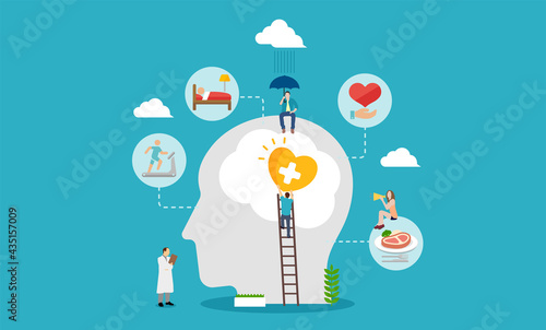 Mental health concept  vector banner illustration