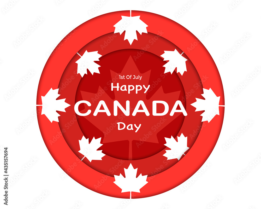 Obraz premium Canada Day Circle Paper Vector