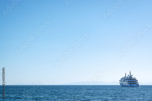 Sea view, skyline and receding sea ferry © Antiqva