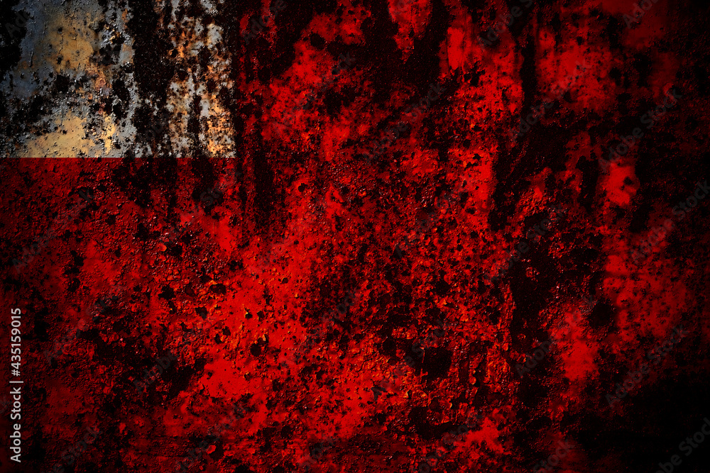 Abu Dhabi, Emirate flag on grunge metal background texture with scratches and cracks Abu Dhabi, Emirate flag on grunge metal background texture with scratches and cracks